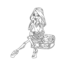 coloring page: Coloring by Skelita Calaveras sitting on a mat