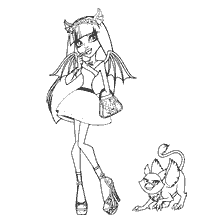 coloring page: Coloring Rochelle Goyle and the gargoyle Roux