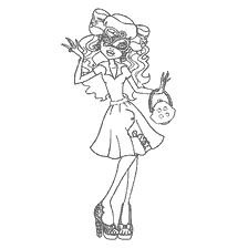 coloring page: Coloring Operett from Monster High in a mask