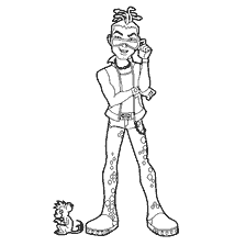 coloring page: Coloring Dews Gordon with his pet
