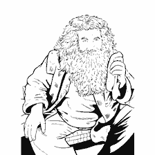 coloring page: Coloring by Rubeus Hagrid from Harry Potter