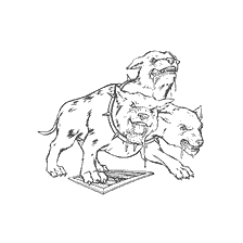 coloring page: Tech-headed dog Snowball from Harry Potter University, pictured in colouring book