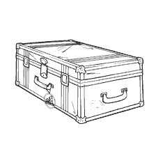 coloring page: Suitcase from Hogwarts Express for coloring