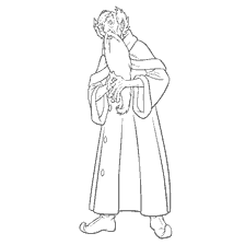 coloring page: Ollivander holds a magic wand