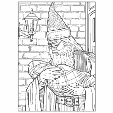 coloring page: Coloring Dumbledore and Harry Potter.