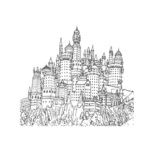 coloring page: Coloring of Hogwarts Castle from Harry Potter