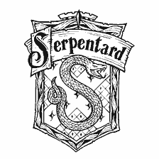 coloring page: The coat of arms of Slytherin from Harry Potter with the image of a snake