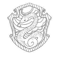 coloring page: Coloring emblem of the faculty of Slytherin from Harry Potter