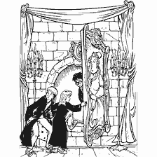 coloring page: Harry Potter and Friends Walk Through the Painting