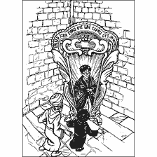 coloring page: Harry Potter in front of Eimine's mirror