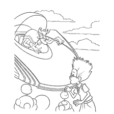 pagina da colorare: The Flying Saucer and the Boy from The Robinson Visit