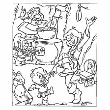 coloriage: Coloration avec les personnages de Misek Gummy, faire des choses amusantes dans la cuisine magique