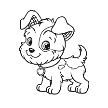 coloring page: Pet Terrier Cream named Pitter Patch