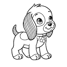 coloring page: Drawing of a puppy Tom from Pets Cherry Pet for coloring