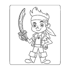 coloring page: Jake with a sword from Jake and the pirates of Neverland