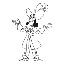 coloring page: Captain Hook of Jake and the Pirates of Neverland