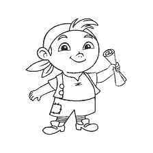 coloring page: Cubby from Jake and the Neverland Pirates with a map