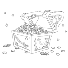 coloring page: Coloring with a treasure chest from Jake and the pirates of Neverland