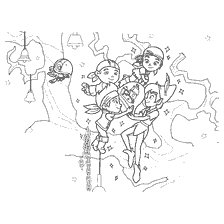 coloring page: Jake and his friends from the pirates of Neverland