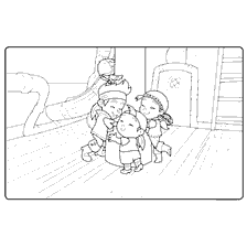 coloring page: Coloring with Jake and his friends
