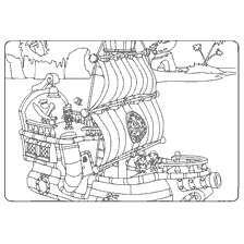 coloring page: Jake's Ship and the Pirates of Neverland