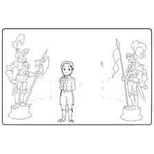 pagina da colorare: Sophia la bella con il principe Giacomo e i cavalieri