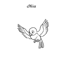 pagina da colorare: Bird Mia, personaggio dal cartone animato Sofia il Bella