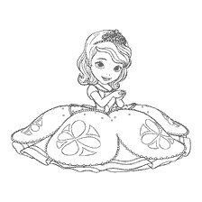 pagina da colorare: Colorazione della principessa Sofia con un amuleto