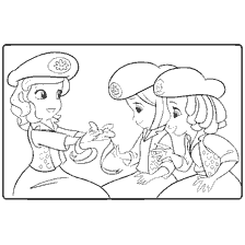 pagina da colorare: Sophia Bella con i suoi amici nel libro colorante