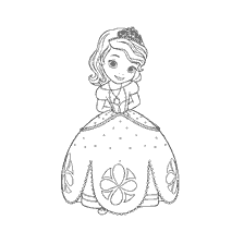 pagina da colorare: Colorare la principessa Sofia in un bel vestito