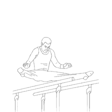 coloriage: Gymnastique sportive - Exercice sur les bars