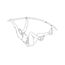 coloriage: Image d'un athl&egrave;te effectuant un saut en pole dans l'athl&eacute;tisme