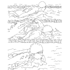coloriage: Coloration avec l'image des nageurs dans la piscine
