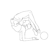 coloriage: Gymnastique artistique : exercice avec la balle