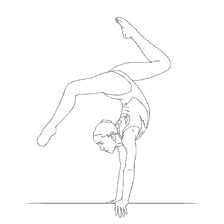 coloriage: Une gymnaste effectuant un exercice de log
