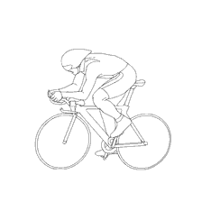 coloriage: Image contourn&eacute;e d'un cycliste sur piste