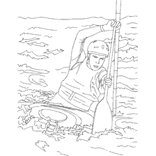 coloriage: Coloration color&eacute;e d'un kayak de sport sur l'eau