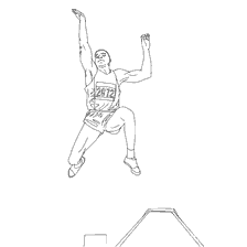coloriage: Sport. Athl&eacute;tisme. De longs sauts.