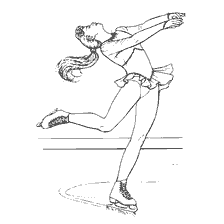 coloriage: Fille en solo patinage artistique sur glace