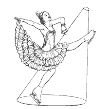 coloriage: Dessin d'un patineur effectuant un &eacute;l&eacute;ment sur la glace