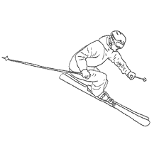coloriage: Skieur alpin