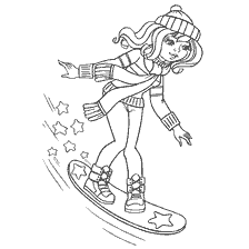 coloriage: Snowboard pour filles