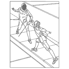 coloriage: Deux sabres &agrave; des concours de sabre