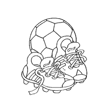 coloring page: Boots and soccer ball for coloring