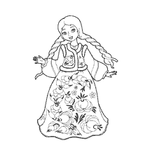 coloriage: Coloris Ural-Sib&eacute;rie avec des tenues de beaut&eacute;s russes