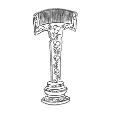 coloriage: Image de la cr&ecirc;te dans le style oural-sib&eacute;rien de la peinture