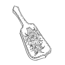 coloriage: Une solution avec peinture oural-sib&eacute;rienne repr&eacute;sentant des fleurs et des motifs.