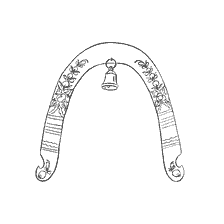 coloriage: Dessin color&eacute; avec un harnais avec des fleurs et une cloche