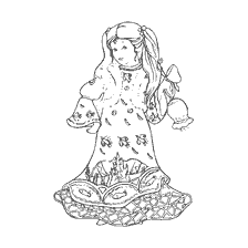 boyama sayfası: Mezen resim &ccedil;izimi - zarif bir elbise