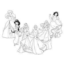 pagina da colorare: Colorare con Disney Princesses